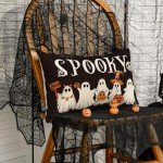 Spooky Ghost Boo Halloween Pillow Cover 12x20