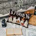 Spooky Ghost Boo Halloween Pillow Cover 12x20
