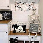 Boo Ghost Lumbar Pillow Cover for Halloween Decor
