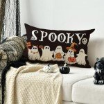 Spooky Ghost Boo Halloween Pillow Cover 12x20