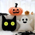Halloween Plush Pillows: Pumpkin, Ghost, Cat Decor