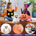 Halloween Plush Pillows: Pumpkin, Ghost, Cat Decor