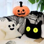Halloween Plush Pillows: Pumpkin, Ghost, Cat Decor