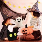 Halloween Plush Pillows: Pumpkin, Ghost, Cat Decor