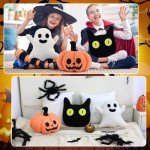 Halloween Plush Pillows: Pumpkin, Ghost, Cat Decor