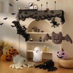 Extra-Large Spider Plush Throw Pillow for Halloween
