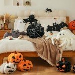 Extra-Large Spider Plush Throw Pillow for Halloween