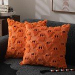 Set of 2 Ghost Halloween Pillow Covers, Super Cute