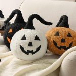 Happy Halloween Pumpkin Shaped Throw Pillow