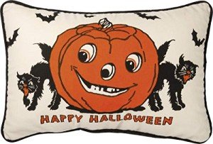 Retro Happy Halloween Throw Pillow by Primitives