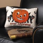 Retro Happy Halloween Throw Pillow by Primitives