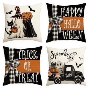 Halloween Farmhouse Pillow Covers – Set of 4