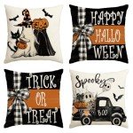 Halloween Farmhouse Pillow Covers – Set of 4