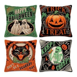 Spooky Halloween Pillow Covers Set of 4