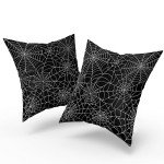 Black Spiderweb Halloween Pillow Covers - Set of 2