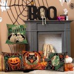 Spooky Halloween Pillow Covers Set of 4
