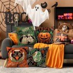 Spooky Halloween Pillow Covers Set of 4