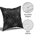 Black Spiderweb Halloween Pillow Covers - Set of 2