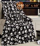 Cozy Skull & Bones Halloween Throw Blanket 50x60