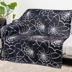 Gothic Black Spider Web Blanket for Halloween