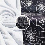 Gothic Black Spider Web Blanket for Halloween