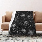 Gothic Black Spider Web Blanket for Halloween