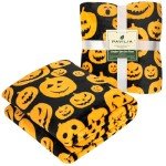 Cozy Pumpkin or Bat Halloween Fleece Throw Blanket