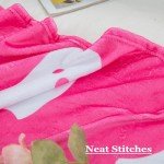 Trendy Pink Ghost Fleece Blanket for Halloween Decor