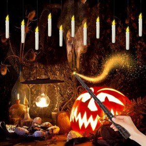 Floating Candles with Wand for Halloween Decor
