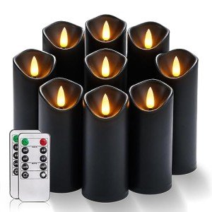 LED Flameless Black Candles Set for Halloween