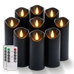 LED Flameless Black Candles Set for Halloween