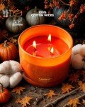 Large Orange Soy Candle - 3 Wick Halloween Decor