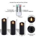 LED Flameless Black Candles Set for Halloween