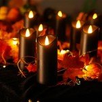 LED Flameless Black Candles Set for Halloween