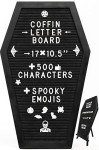 Gothic Coffin Letter Board with Spooky Emojis