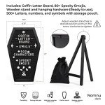 Gothic Coffin Letter Board with Spooky Emojis