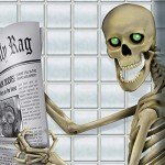 Skeleton Restroom Door Cover for Halloween Party