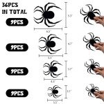 36 Pcs LED 3D Spider Wall Stickers for Halloween