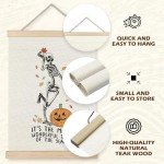 Funny Skeleton Pumpkin Wall Art for Halloween