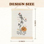 Funny Skeleton Pumpkin Wall Art for Halloween