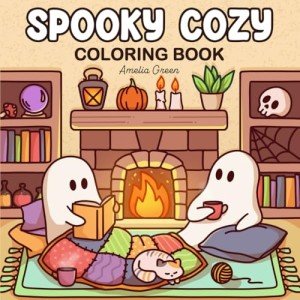 Spooky Cozy: Halloween Coloring Book for All Ages
