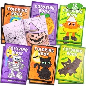 Mini 5x7 Halloween Coloring Books Party Favors - 12 Pack