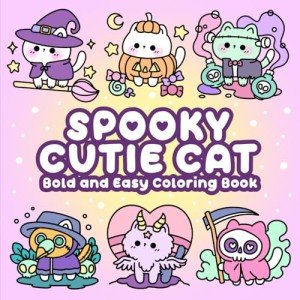Kawaii Halloween Cat Coloring Book for Everyone