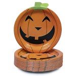 Pumpkin Cutout Halloween Paper Plates - 50 Count