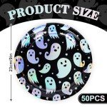50 Iridescent Halloween Ghost Paper Plates 9 Inch