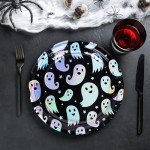 50 Iridescent Halloween Ghost Paper Plates 9 Inch