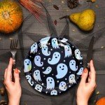 50 Iridescent Halloween Ghost Paper Plates 9 Inch