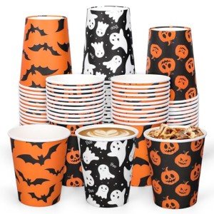 120 Pcs Halloween Pumpkin & Ghost Party Cups