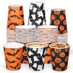 120 Pcs Halloween Pumpkin & Ghost Party Cups