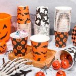 120 Pcs Halloween Pumpkin & Ghost Party Cups